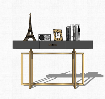 现代轻奢装饰柜草图大师模型，装饰柜sketchup模型免费下载