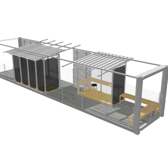 工业风集装箱住宅草图大师模型，集装箱住宅sketchup模型免费下载