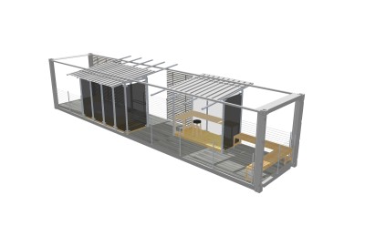 工业风集装箱住宅草图大师模型，集装箱住宅sketchup模型免费下载