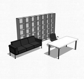 办公沙发草图大师模型，办公沙发sketchup模型下载