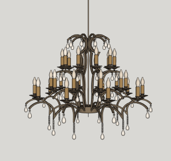 现代吊灯草图大师模型，吊灯sketchup模型下载