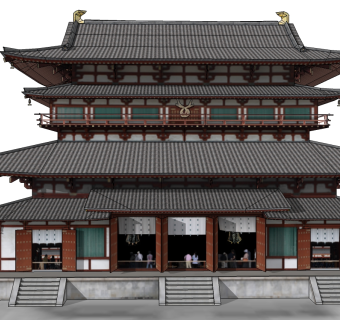 中式古建筑草图大师模型下载、古建筑su模型下载