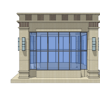 现代岗亭SU模型，岗亭SKB文件下载