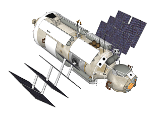 现代卫星草图大师模型，人造卫星su模型下载