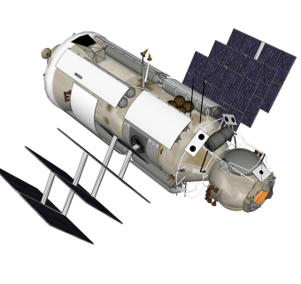 现代卫星草图大师模型，人造卫星su模型下载