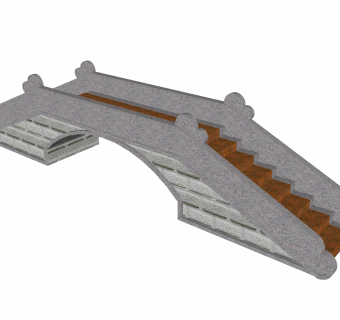 自然风拱桥草图大师模型，拱桥sketchup模型免费下载