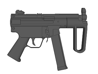 德国H&k公司MP5K<em>冲锋</em>枪草图大师模型，<em>冲锋</em>枪SU模型...