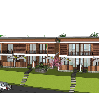 现代别墅住宅su模型免费下载，sketchup别墅草图大师模型