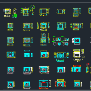 欧式壁炉设计CAD图库，壁炉CAD图纸下载