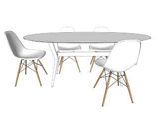 <em>现代</em>餐桌椅su模型，<em>户外</em>椅子草图大师模型下载