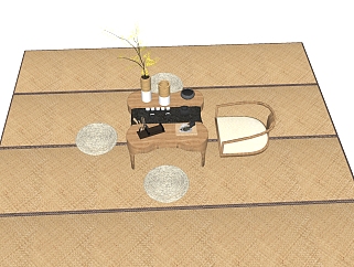 <em>日式</em>茶室sketchup模型，茶室skp模型下载