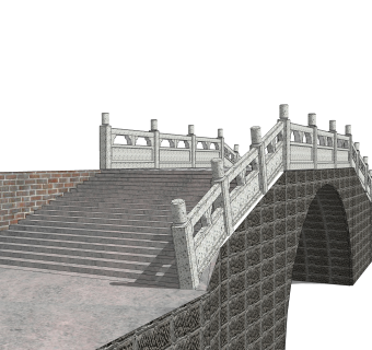 拱桥草图大师模型下载，sketchup拱桥模型分享