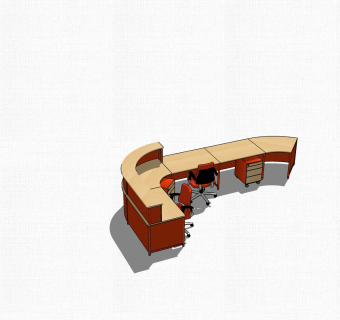 现代简约接待台su模型，接待台sketchup模型下载