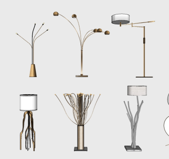 现代落地灯su模型下载，落地灯sketchup模型下载