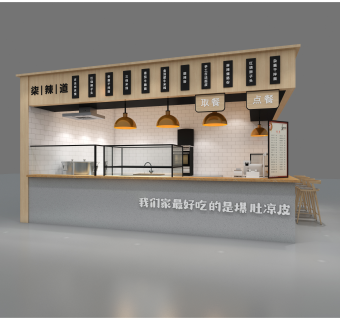 奶茶店小吃店施工图CAD图纸，奶茶店cad设计图纸下载