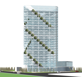 现代办公楼草图大师模型，办公楼sketchup模型免费下载