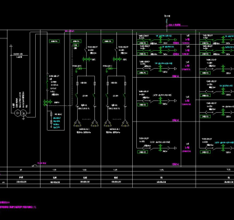 二层生产厂房电气施工图CAD图纸