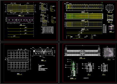 现代景观桥cad施工图全套，景观桥cad竣工图下载