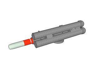 现代日本68式鱼雷发射管草图大师模型，发射管sketchup模型下载