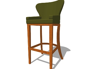现代吧台椅免费su模型，吧台椅草图大师模型下载