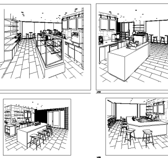 咖啡厅装修设计施工图方案