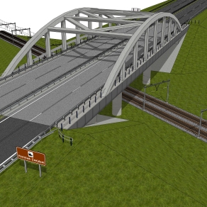 现代桥梁草图大师模型下载，sketchup桥梁su模型分享