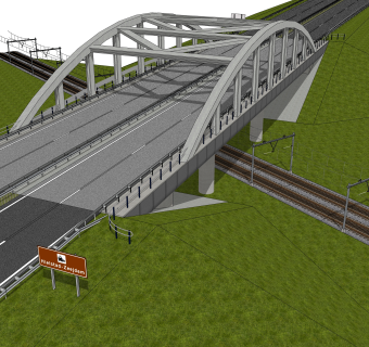 现代桥梁草图大师模型下载，sketchup桥梁su模型分享