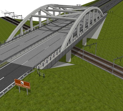 现代桥梁草图大师模型下载，sketchup桥梁su模型分享