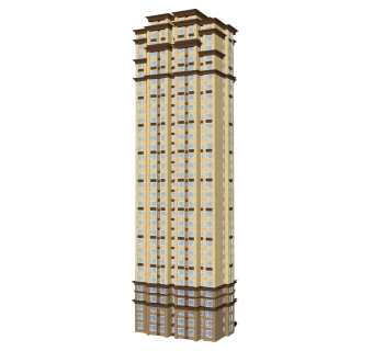 欧式高层住宅楼草图大师模型，住宅楼su模型