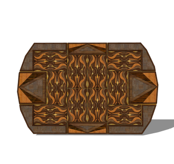 现代墙体草图大师模型，双人床SKP模型下载