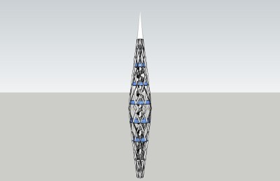 现代景观塔草图大师模型，景观塔sketchup模型skp文件分享