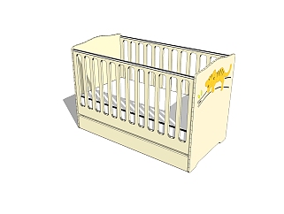 现代简约<em>婴儿床</em>草图大师模型，<em>婴儿床</em>skb文件下载