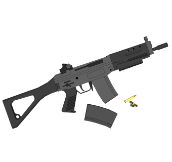 德国SIG-552短突击步枪su模型，步枪草图大师模型下载