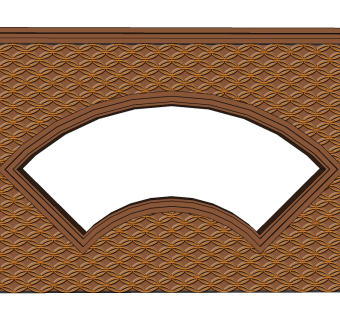 中式景观墙skp文件下载，景观墙SU模型