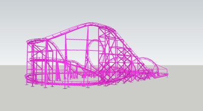 现代过山车草图大师模型，过山车sketchup模型