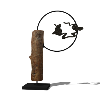 新中式树枝鸟摆件草图大师模型,现代装饰品su模型下载