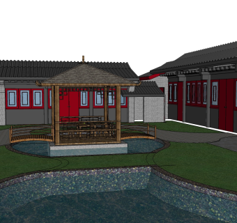 中式古建草图大师模型下载、古建su模型下载