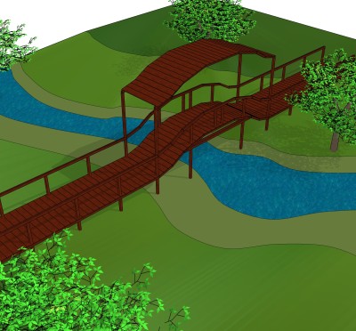 拱桥草图大师模型下载，sketchup拱桥模型分享