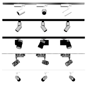 现代射灯轨道灯su模型，筒灯sketchup模型下载