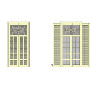 欧式窗草图大师模型,欧式窗SU模型下载