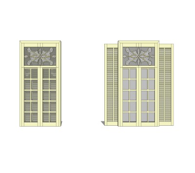 欧式窗草图大师模型,欧式窗SU模型下载