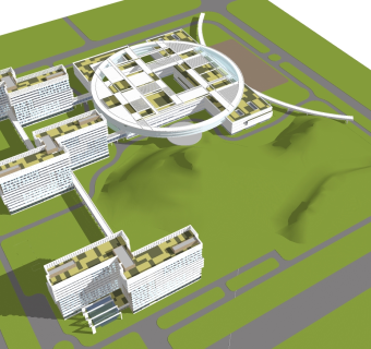 现代市医院sketchup模型下载，医院草图大师模型