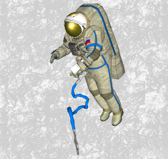 现代宇宙航天员草图大师模型，人物su模型下载