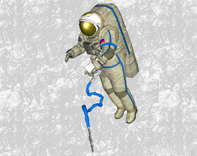 现代宇宙航天员草图大师模型，人物su模型下载