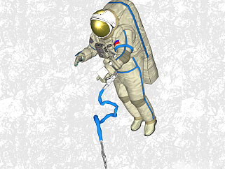 现代宇宙航天员草图大师模型，人物su模型下载