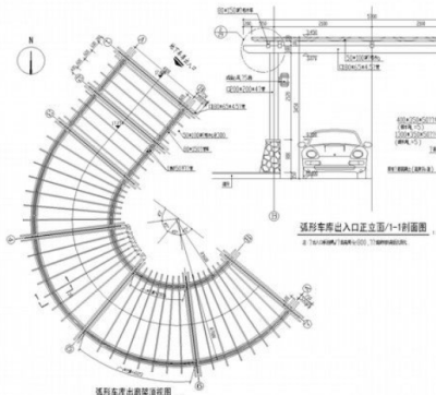 园林景观车库<a href=https://www.yitu.cn/su/7784.html target=_blank class=infotextkey>廊架</a>施工详图