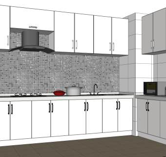 现代橱柜草图大师模型，橱柜sketchup模型下载
