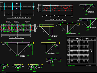 某单层门式刚架钢结构厂房结构CAD施工图，钢结构厂房建筑结构设计下载