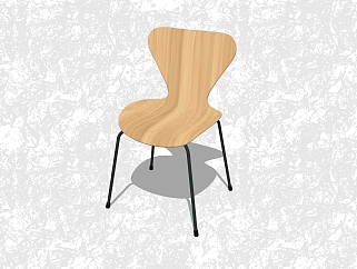 现代实木椅su模型，<em>椅子</em>草图大师模型下载