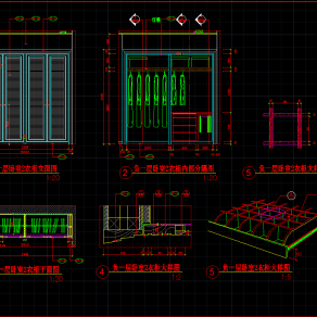卧室四门衣柜详图，卧室衣柜CAD图纸下载